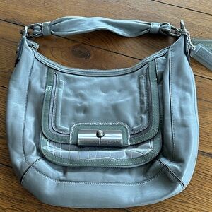 Coach Gray Leather Shoulder Bag